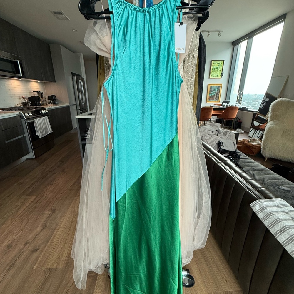 Sugarlips Teal and Green Maxi Dress